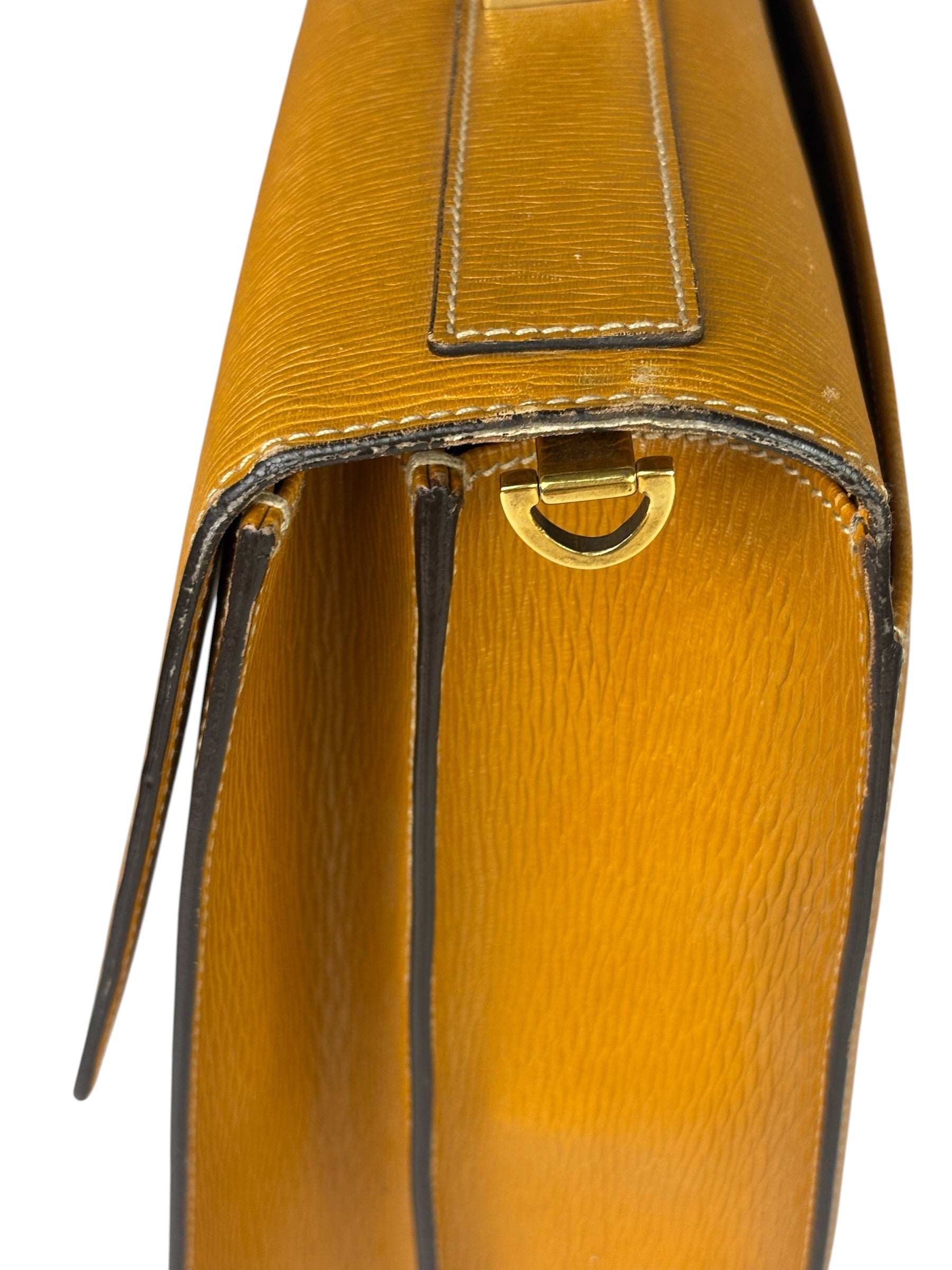 Salvatote Ferragamo Brown Leather Flap Briefcase