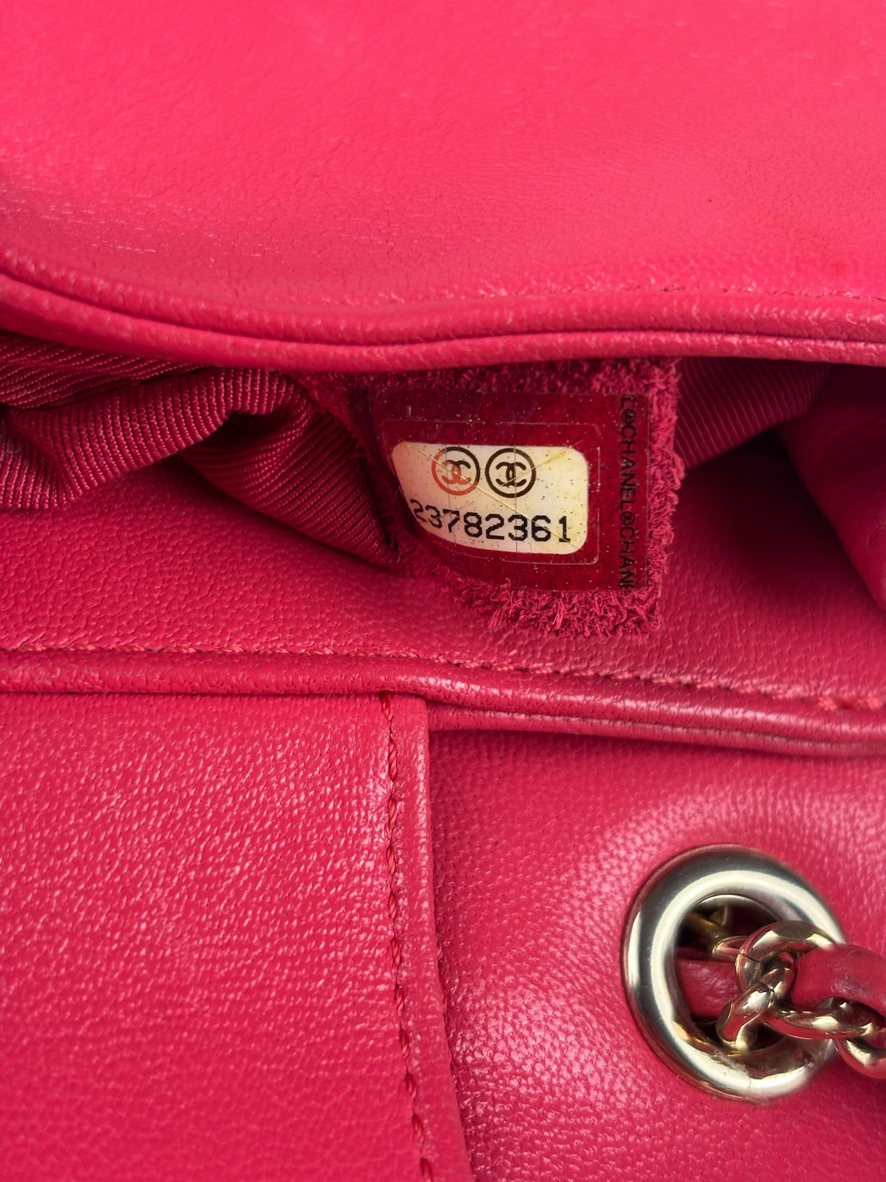 Chanel Pink/Red Quilted Leather Mademoiselle Double Flap Bag 2017