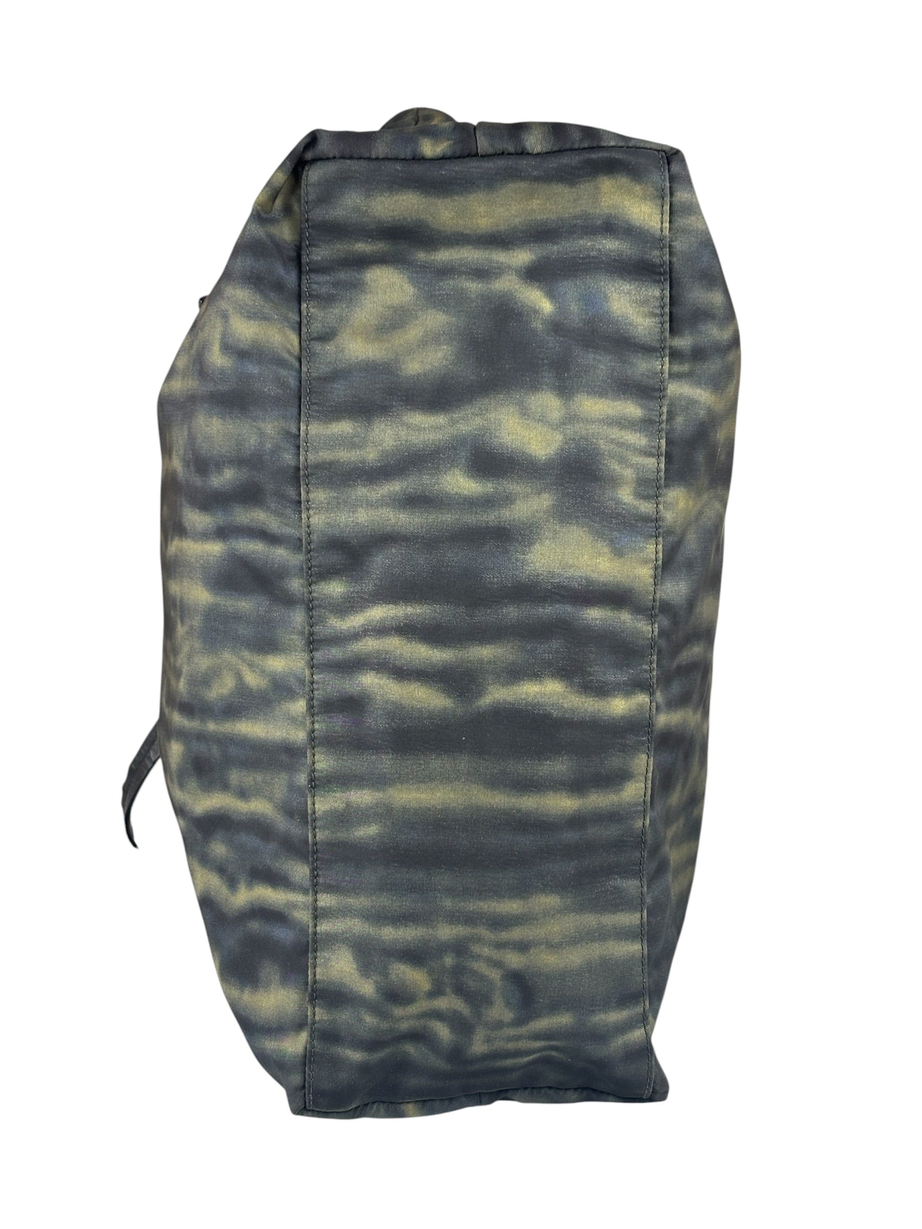 Prada Green/Black Nylon Tessuto Stampato Shoulder Bag