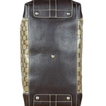 Gucci Vintage GG Coated Canvas Crystal Boston Handbag