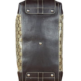 Gucci Vintage GG Coated Canvas Crystal Boston Handbag