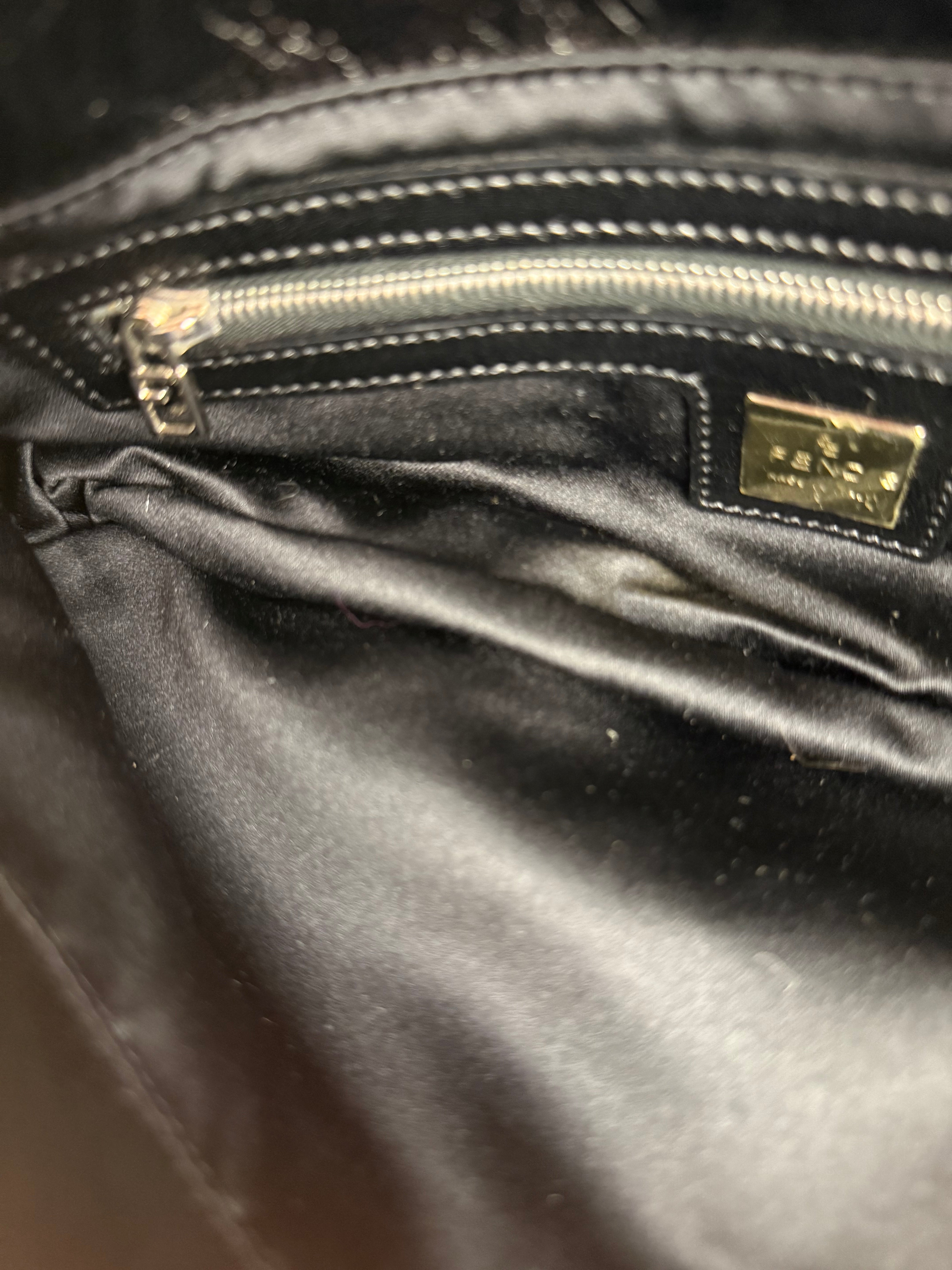 Fendi Vintage Black Sequin Baguette Shoulder Bag