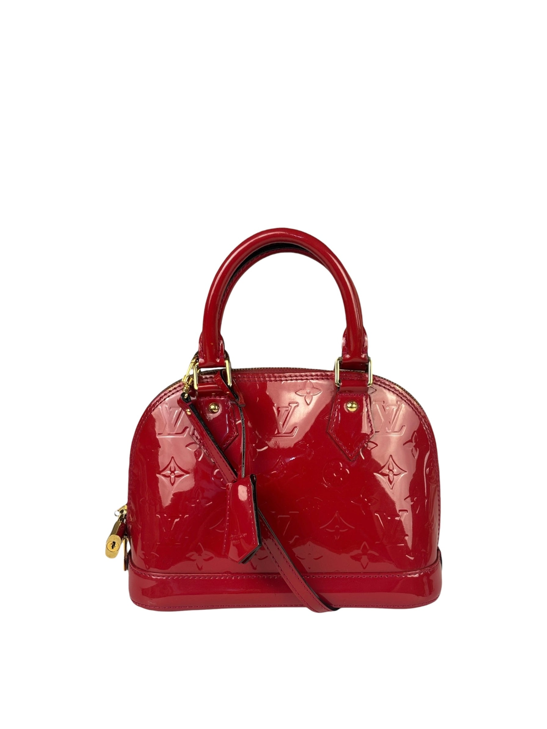 Louis Vuitton Red Vernis Alma BB Handbag