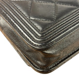 Chanel Black Quilted Lambskin Boy Flap Wallet On Chain 2014