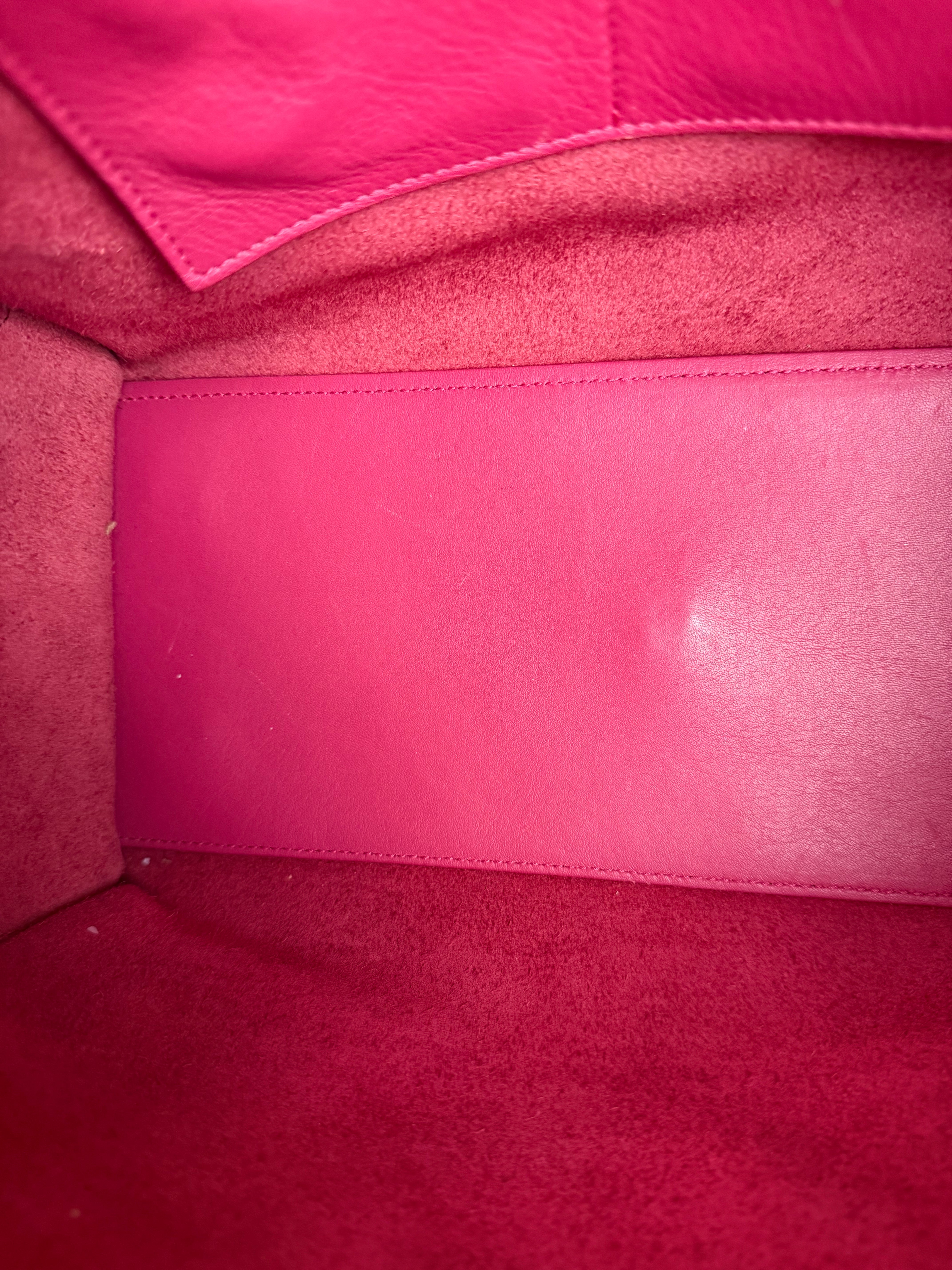 Saint Laurent Classic Y Cabas Fuchsia 2Way Handbag
