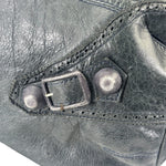 Balenciaga Grey Lambskin Giant Brogues Pompom Two-Way Bag