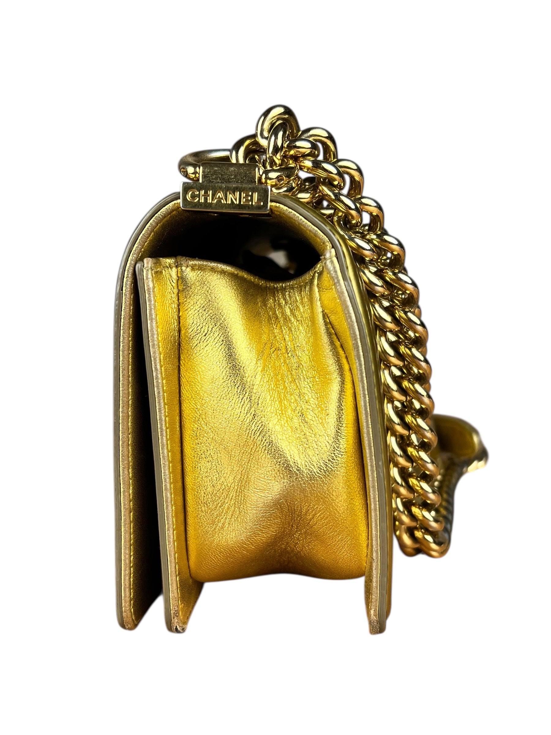 Chanel Gold Metallic CC Boy Bag 2014