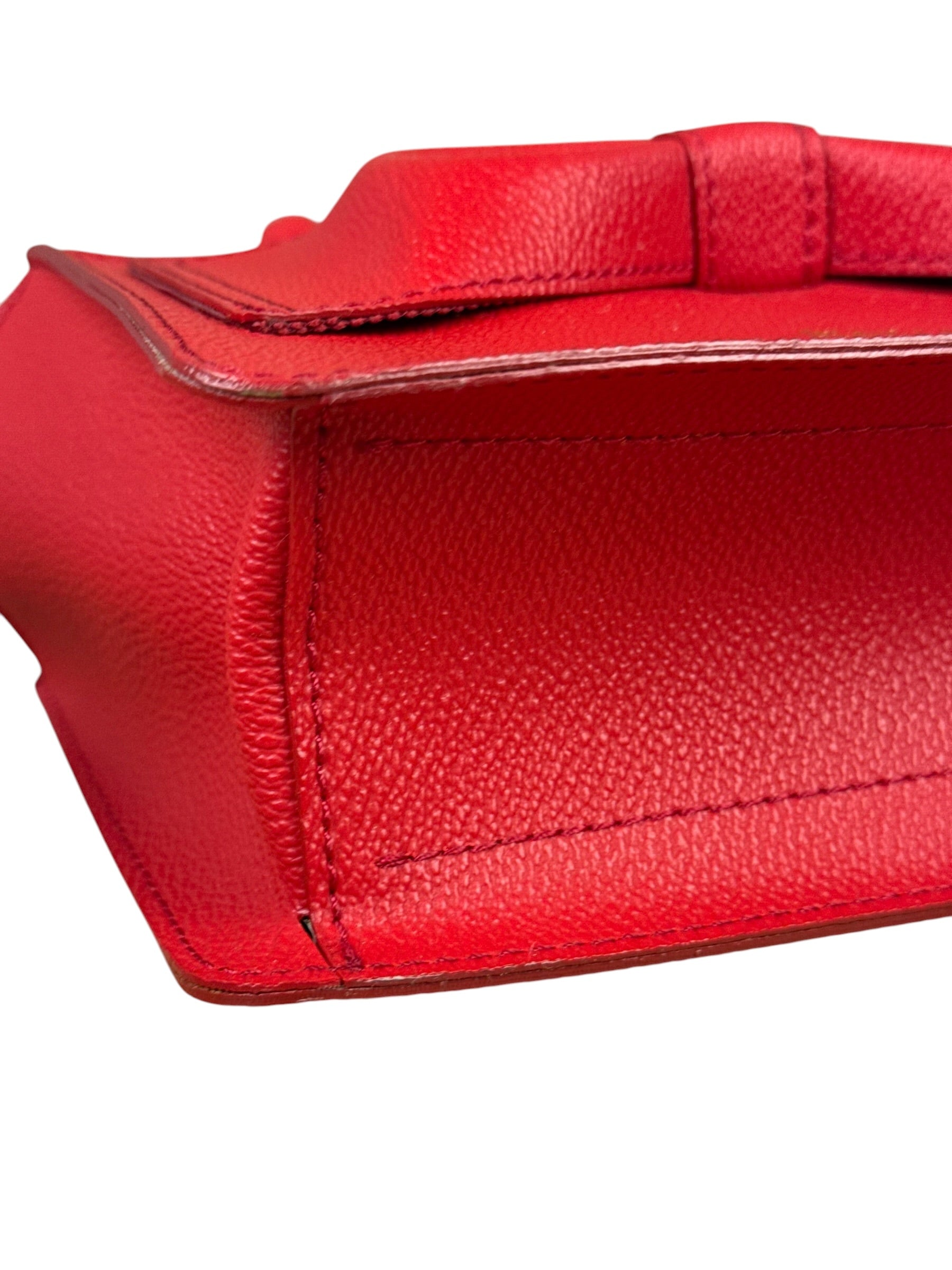 Blue Label Crestbridge Red Pebbled Leather Two-Way Bag