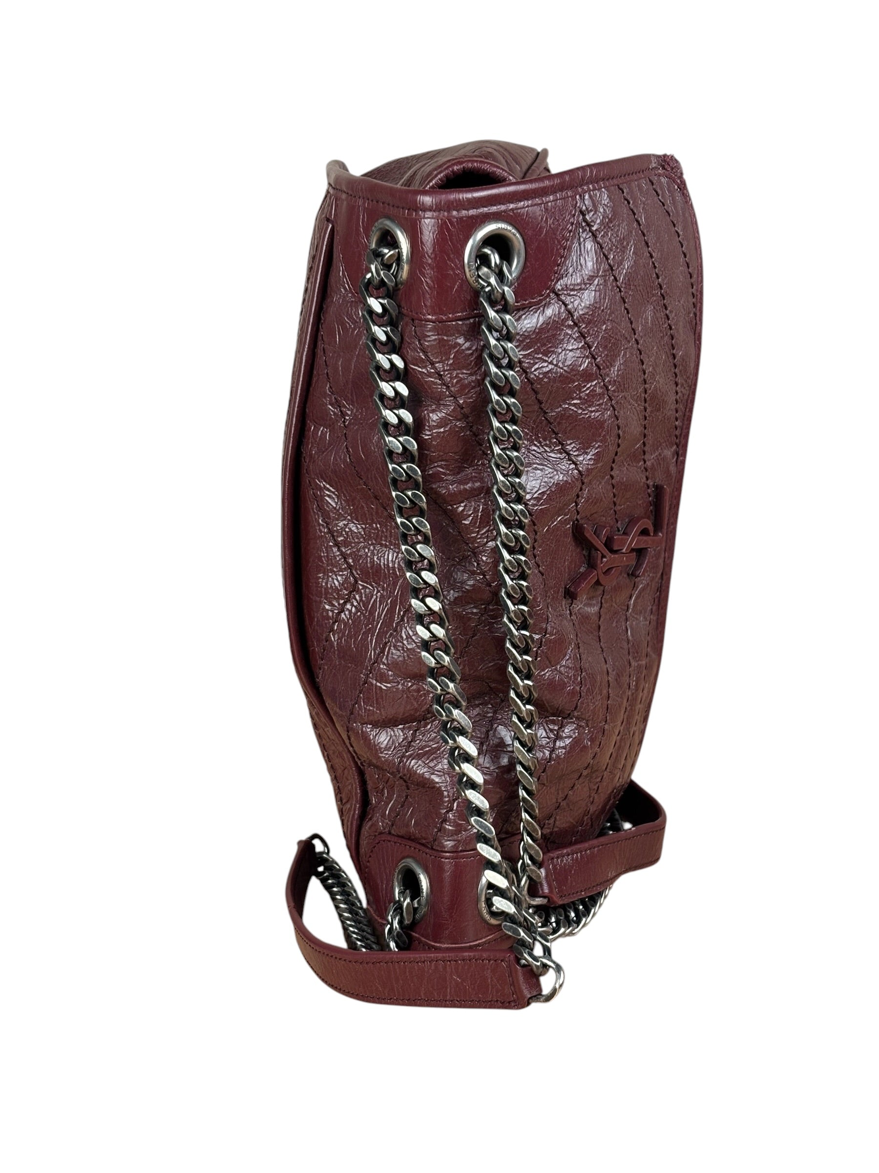 YSL Maroon Leather M Niki Shoulder Bag