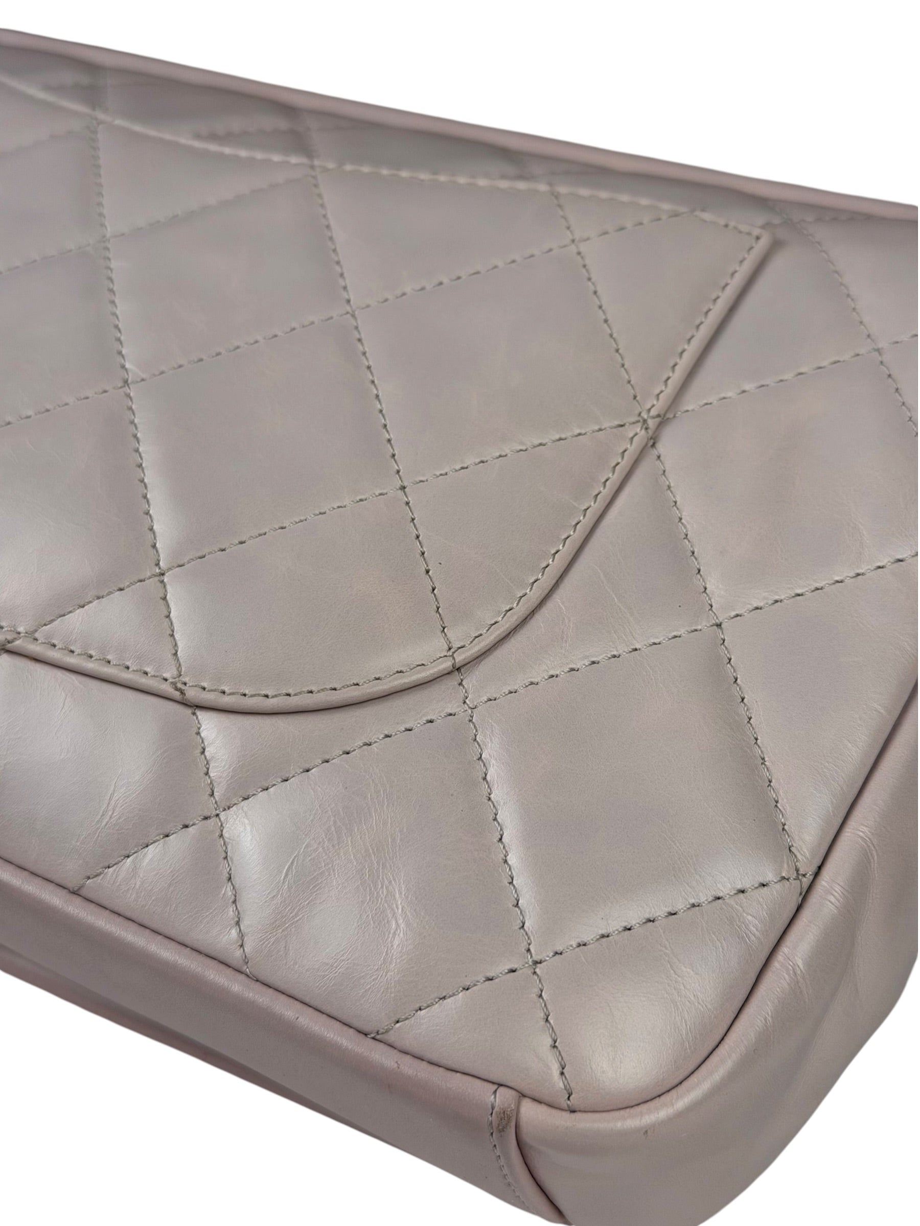 Chanel Light Lilac Calfskin Leather Quilted Flap Chain Bag