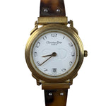 Christian Dior White Round Dial Tortoise Bangle