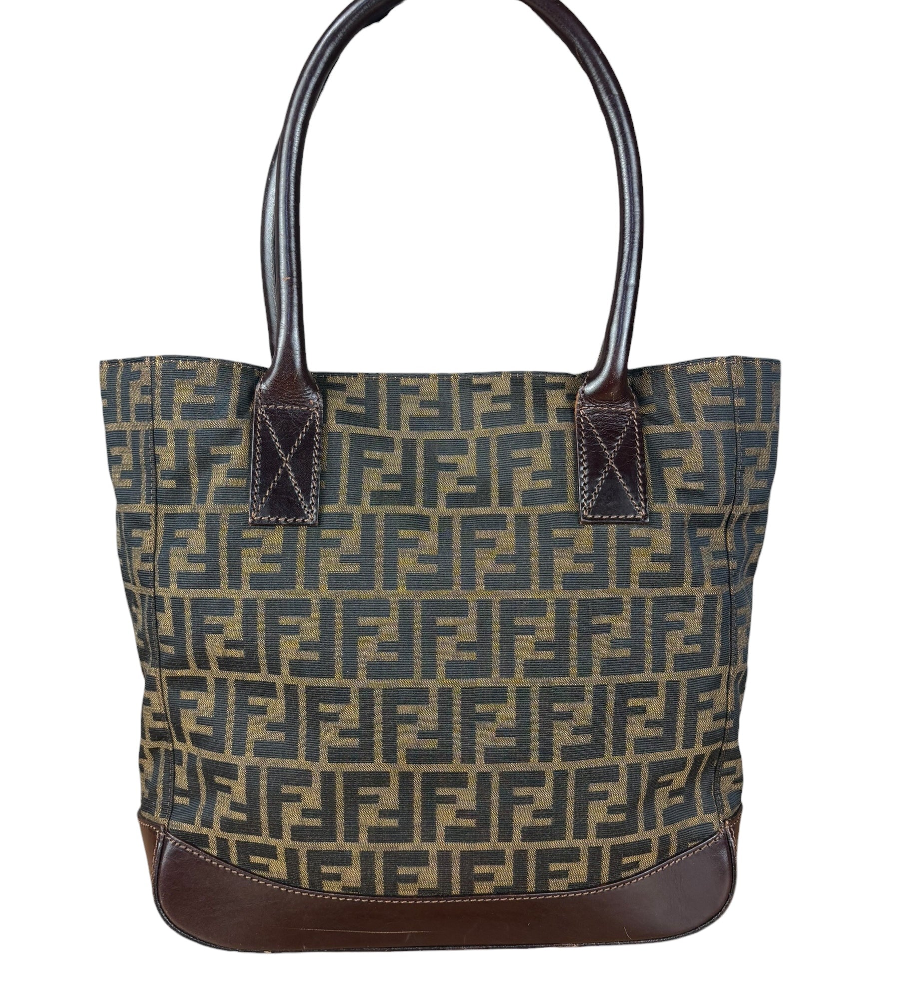 Fendi Vintage FF Zucca Canvas/Leather Tote Bag