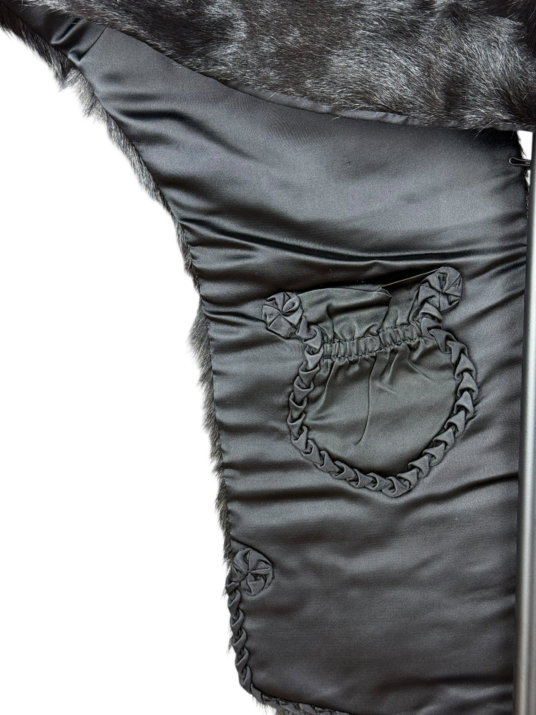 Vintage Black Fur Shawl