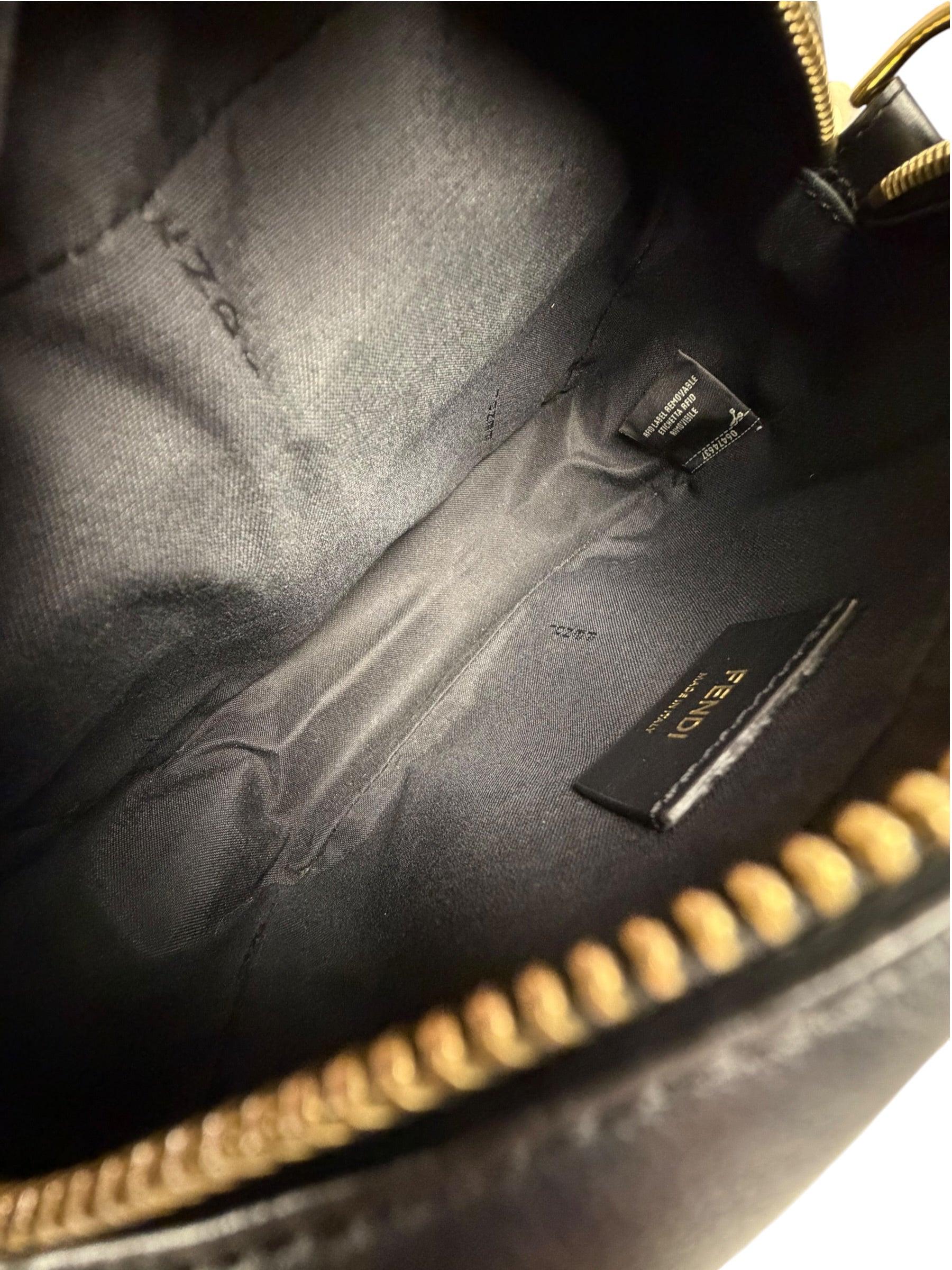 Fendi Black Leather Camera Crossbody
