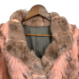 Vintage Pink/Brown Rabbit Fur Coat