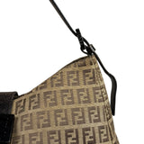 Fendi Brown Leather Trim Zucca Mamma Baguette