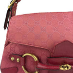 Gucci GG Vintage Pink Canvas Horsebit Shoulder Bag