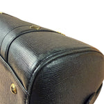 MCM Vintage Black Leather Boston Handbag