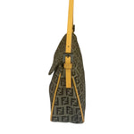 Fendi Beige Leather Trim Zucca Pochette