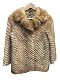 Vintage Emba Light Brown Chevron Mink Fur Coat