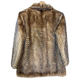 Vintage Brown Chevron Mink Fur Coat