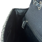 Chanel Black CC Quilted Jersey and Tweed Chain Flap Bag 2014