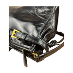 Prada Black Patent Leather Bonnie Medium Two-Way Bag