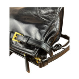 Prada Black Patent Leather Bonnie Medium Two-Way Bag