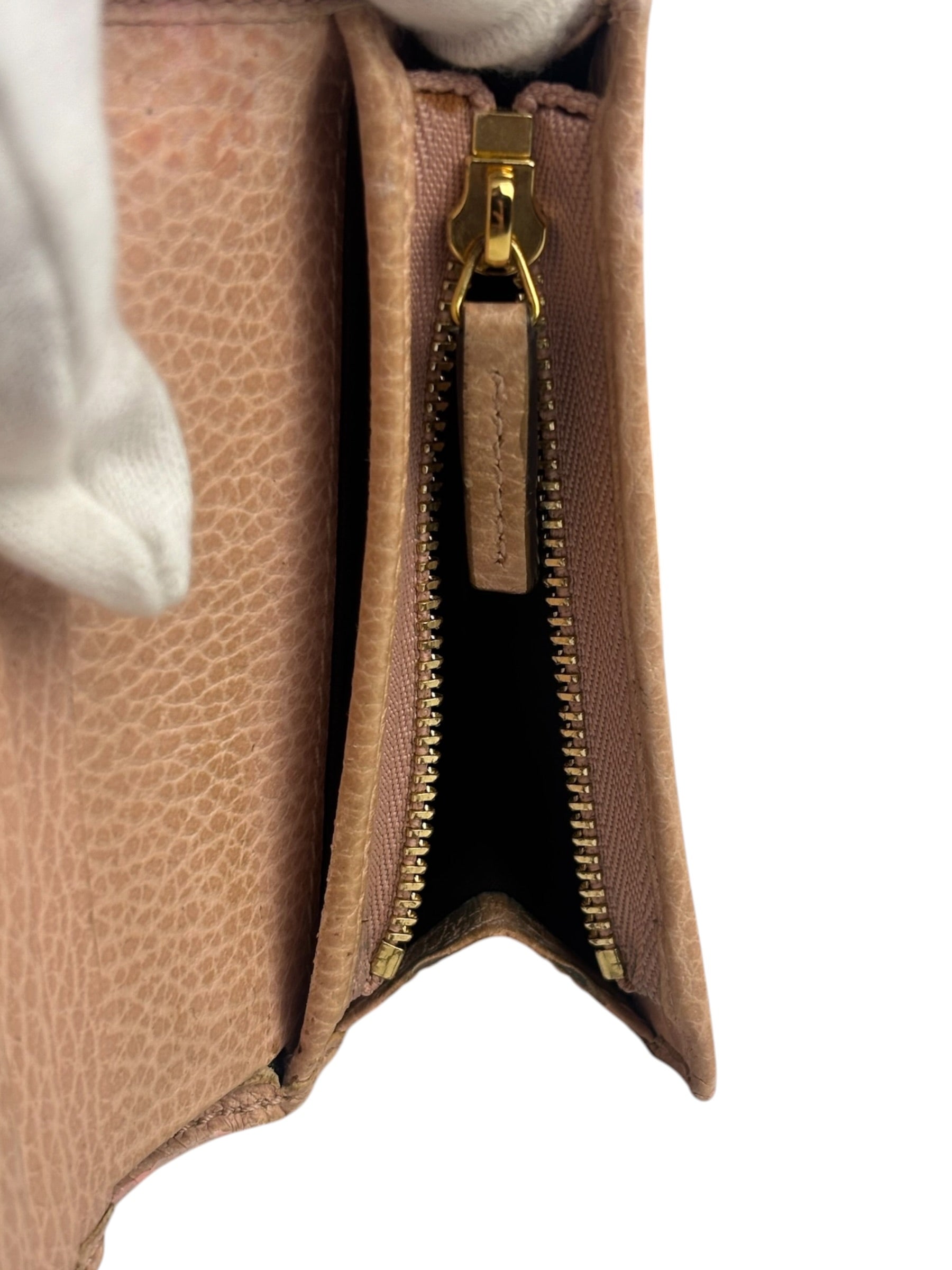 Gucci GG Nude Pink Leather Marmont Compact Eallet