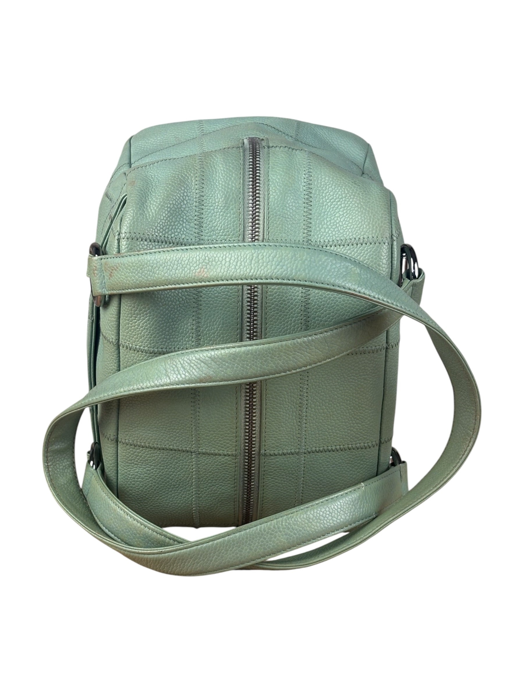Chanel Light Green Quilt LAX Leather Bowler Bag 2004