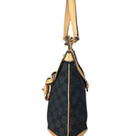 Gucci Vintage Black GG Horsebit Shoulder Bag