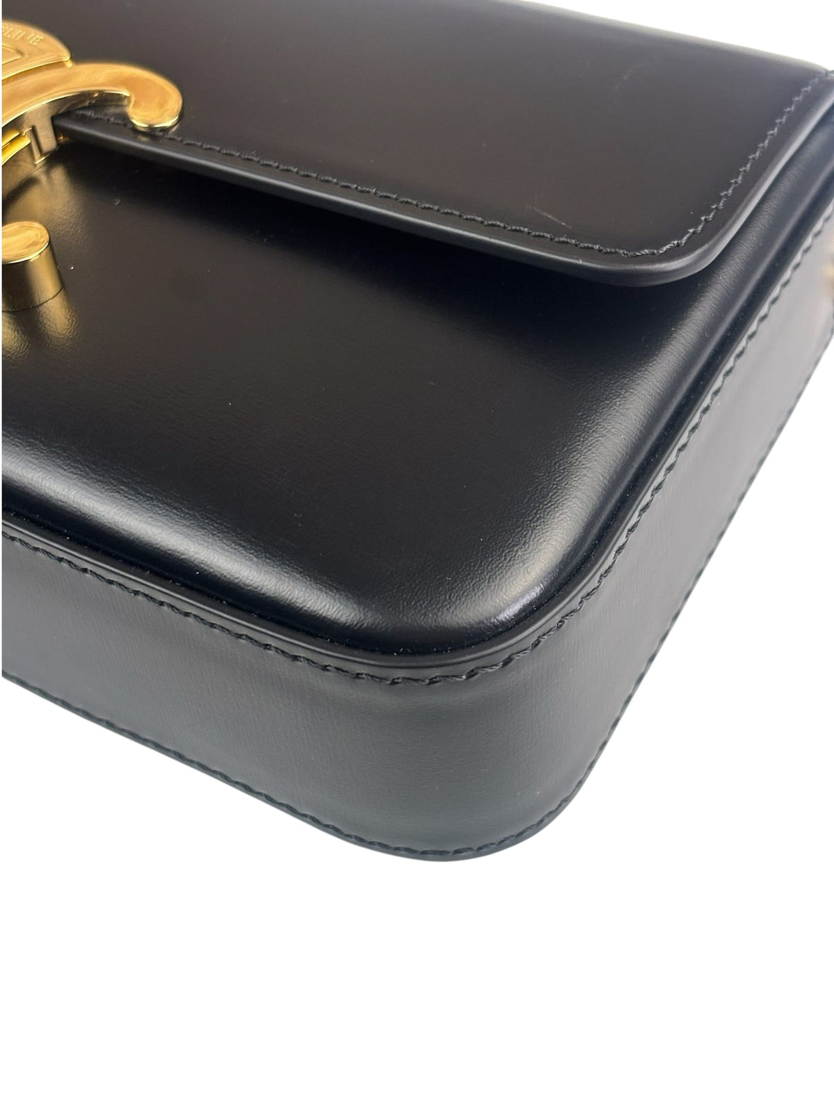 Celine Black Calfskin Claude Flap Chain Bag