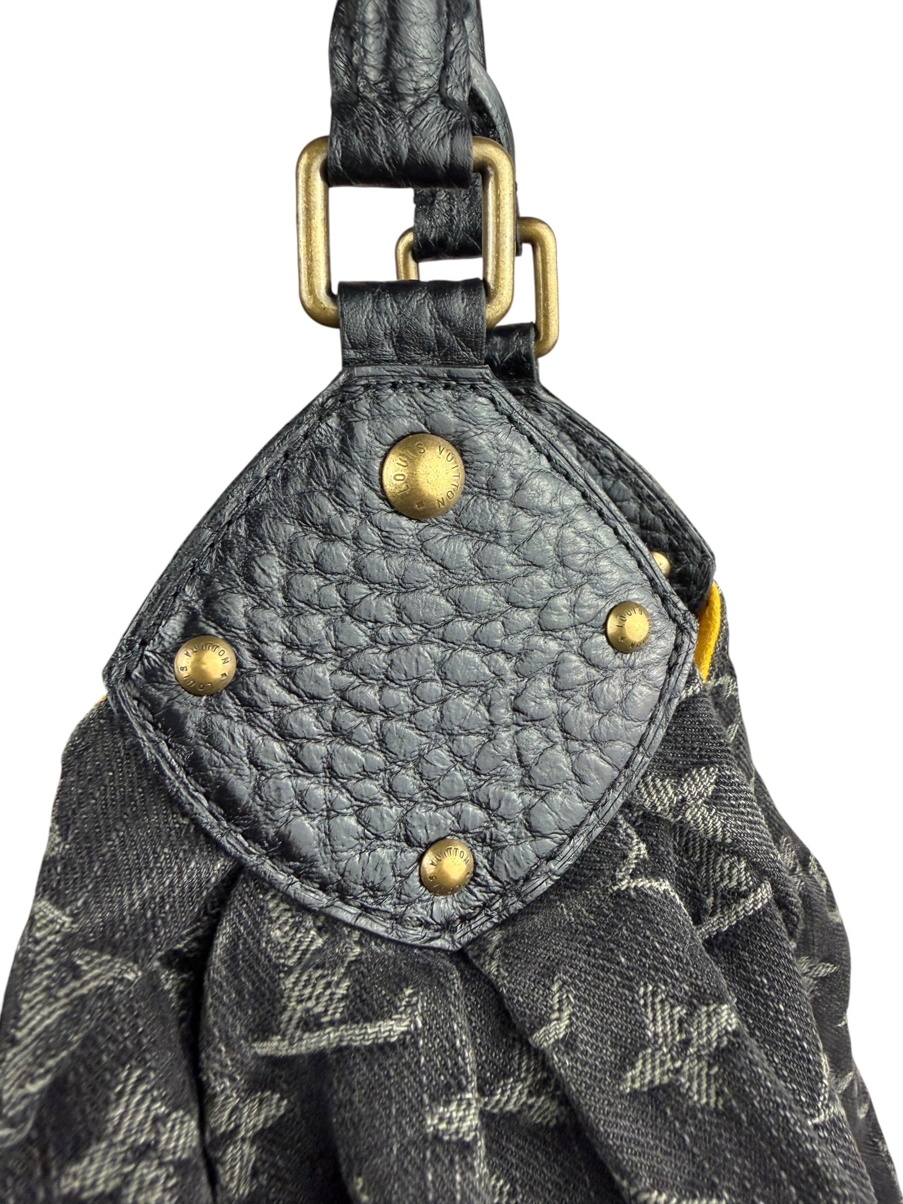 Louis Vuitton Black Denim Mahina Hobo Bag XL