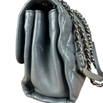 Chanel Dark Grey Quilted Leather Loop Flap Bag 2014
