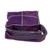 Chanel Vintage Purple Shearling/Suede Patchwork Shoulder Bag 2000