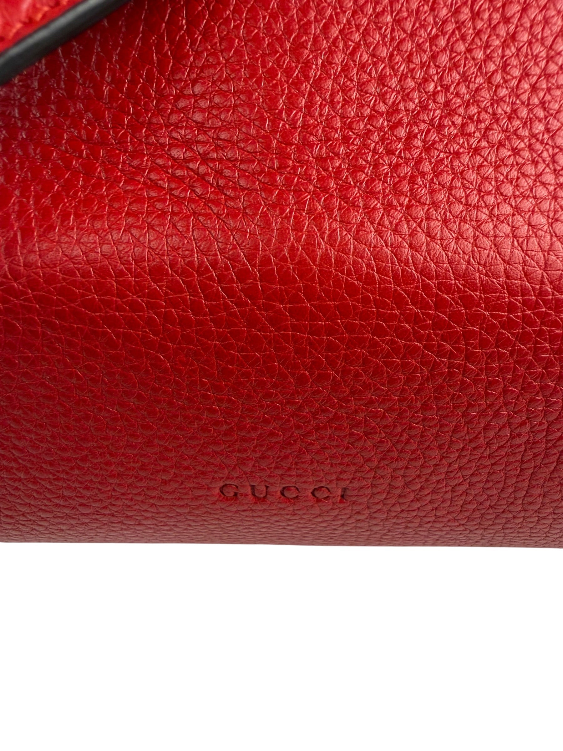Gucci Red Bamboo Daily Leather Bag