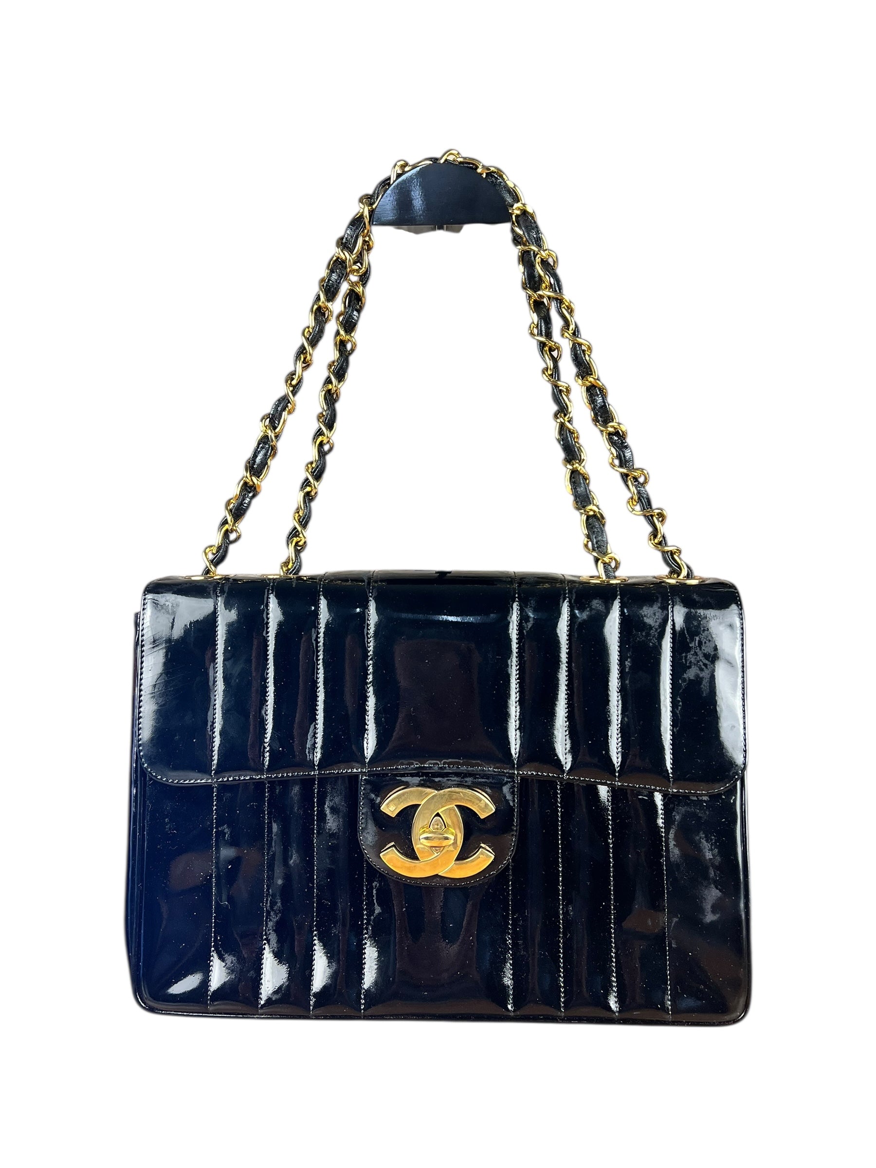 Chanel Mademoiselle Vertical Quilt Single Flap Bag 1994