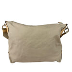 Prada Beige Cloth/Patent Leather Trim Shoulder Bag