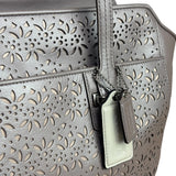 Coach Putty Grey Leather Taylor Eyelet Caryall Shoulder Bag