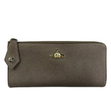 Vivienne Westwood Brown Leather Orb Zip Long Wallet