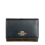 Coach Multicolor Leather Mini Tri-Fold Zip Wallet