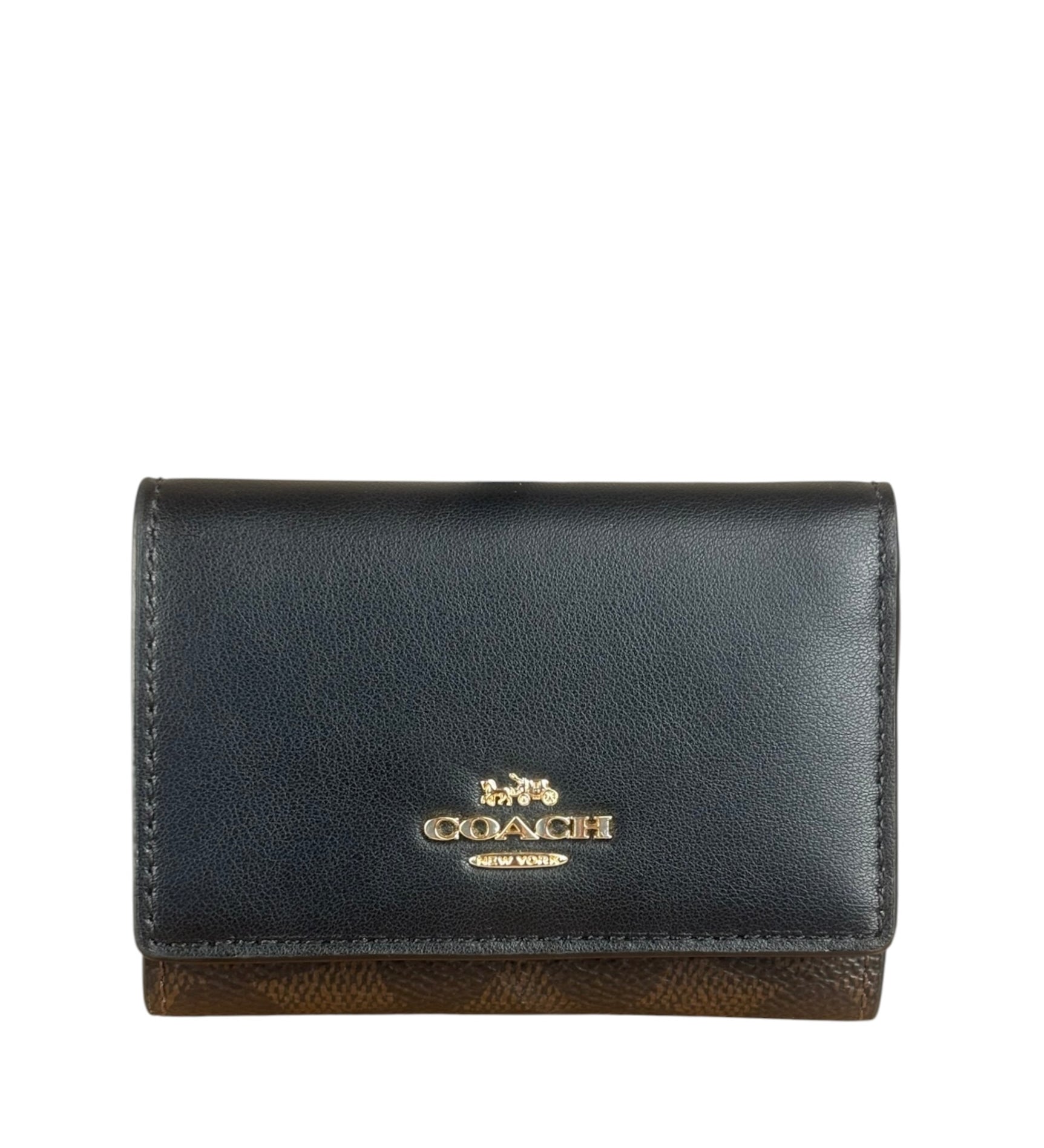 Coach Multicolor Leather Mini Tri-Fold Zip Wallet