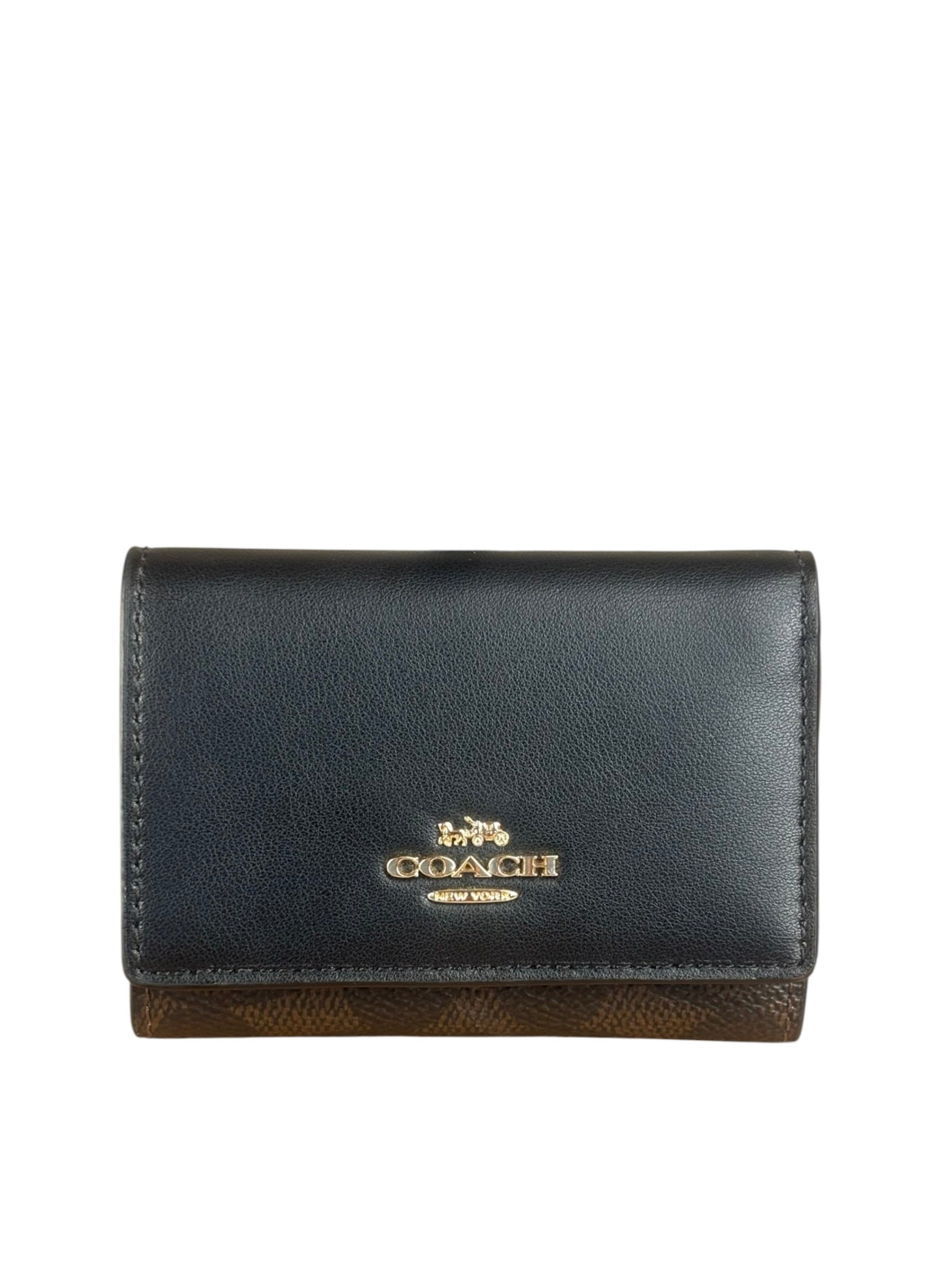 Coach Multicolor Leather Mini Tri-Fold Zip Wallet