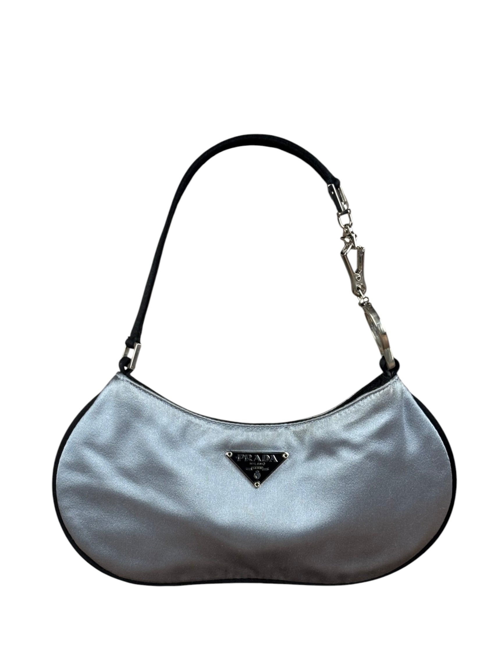 Prada Spazzolato Mini Grey Satin