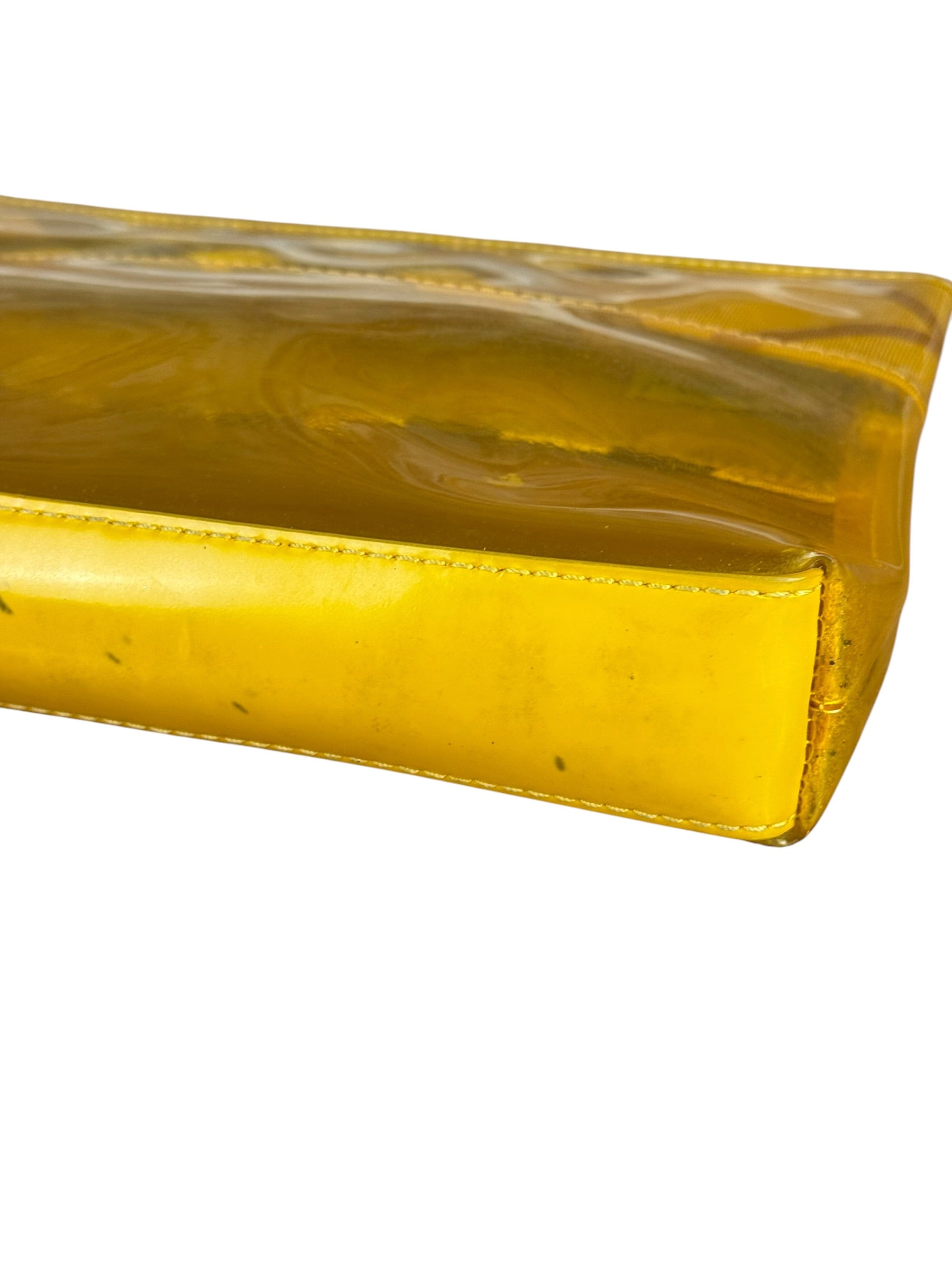 Burberry Yellow Vinyl Check Cosmetic Pouch