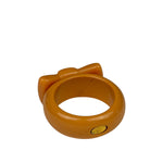 Chanel Vintage Pink Beige Coco Mark Ribbon Ring 02P Early 2000's