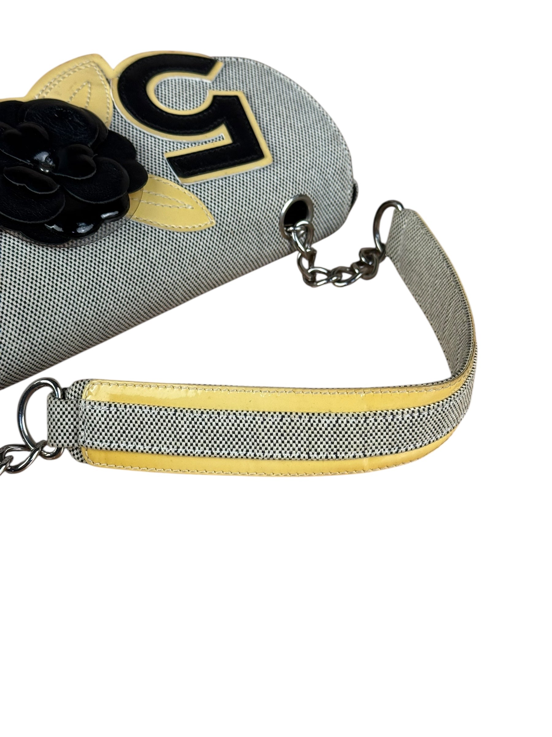Chanel 2005 Canvas Camellia No. 5 Flap Shoulder Bag