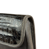 Gucci Vintage Grey Leather Flap Clutch