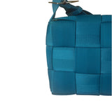 Bottega Veneta Teal Blue Intrecciato Cassette Flap Crossbody Bag