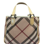 Burberry Beige Nova Check Canvas Patent Leather Tote Bag